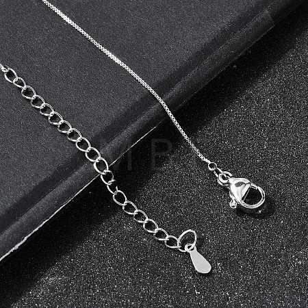 0.6MM Brass Box Chain Necklaces NJEW-G341-01P-1