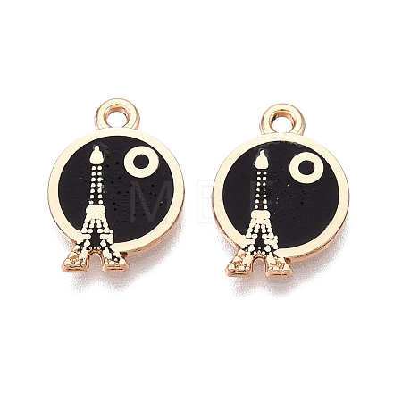 Rack Plating Alloy Enamel Pendants ENAM-N070-01E-02G-01-1