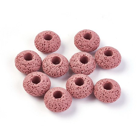 Natural Lava Rock European Beads G-I220-H04-1