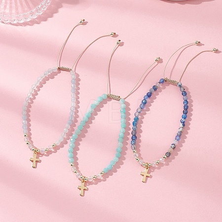 Mixed Stone Braided Bead Bracelets BJEW-JB12958-02-1