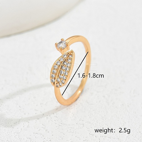 Sweet Korean Style Leaf Shape Ring for Ladies Date Banquet Wedding. EW1814-1