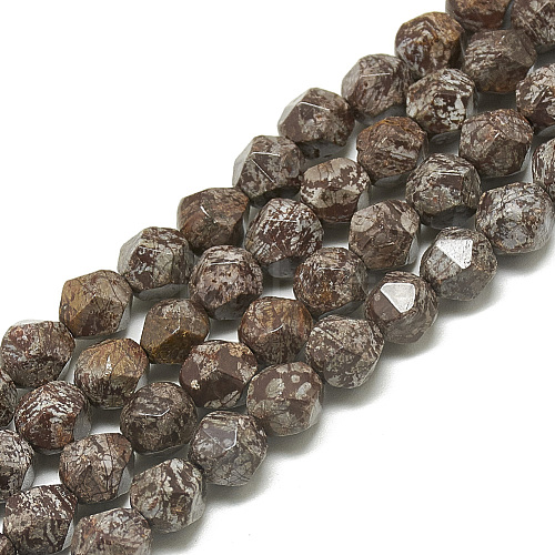 Natural Snowflake Obsidian Beads Strands G-S300-101-8mm-1