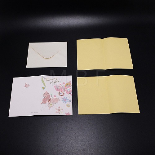 Envelope & Flower Pattern Greeting Cards Sets DIY-WH0258-33B-01-1