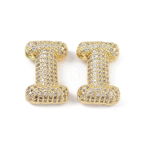 Brass Micro Pave Clear Cubic Zirconia Pendants KK-Z041-01G-I-1