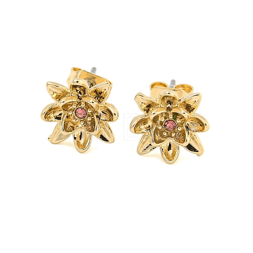 Brass Micro Pave Cubic Zirconia Ear Studs EJEW-P283-01G-07-1