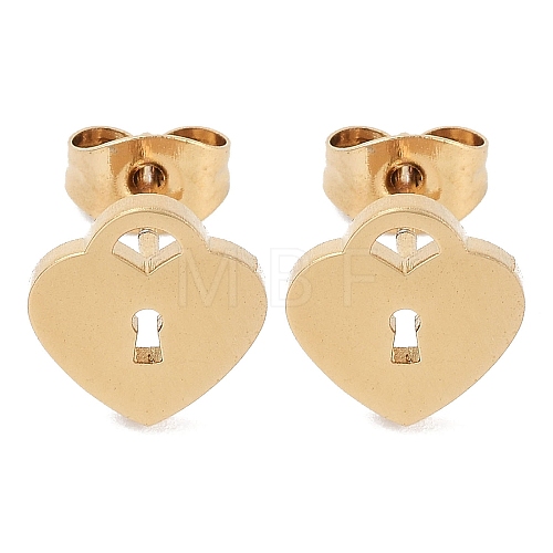 PVD Vacuum Plating 304 Stainless Steel Stud Earrings for Women EJEW-A048-40B-G-1