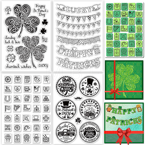 4 Sheets 4 Styles PVC Plastic Stamps DIY-CP0007-49A-1