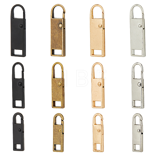 HOBBIESAY 24Pcs 12 Styles Detachable Alloy Zipper Sliders Pendants FIND-HY0003-02-1