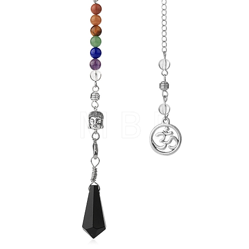 Natural Black Agate Dowsing Pendulum Big Pendants PW-WG3800F-02-1