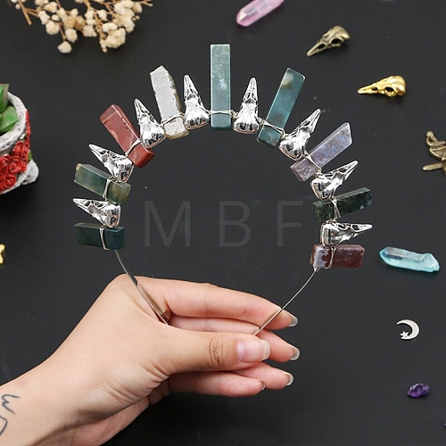 Natural Indian Agate Hair Bands PW-WG39EEE-01-1