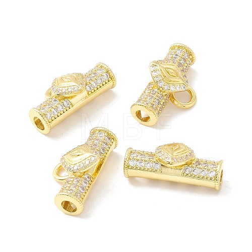 Brass Micro Pave Cubic Zirconia Pendants KK-E280-26G-1