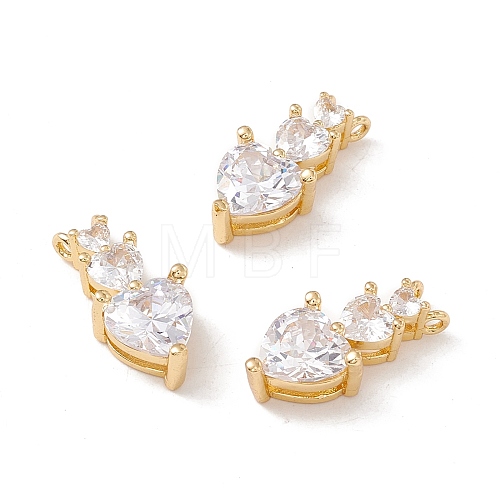 Brass Micro Pave Clear Cubic Zirconia Pendants KK-G415-07G-1