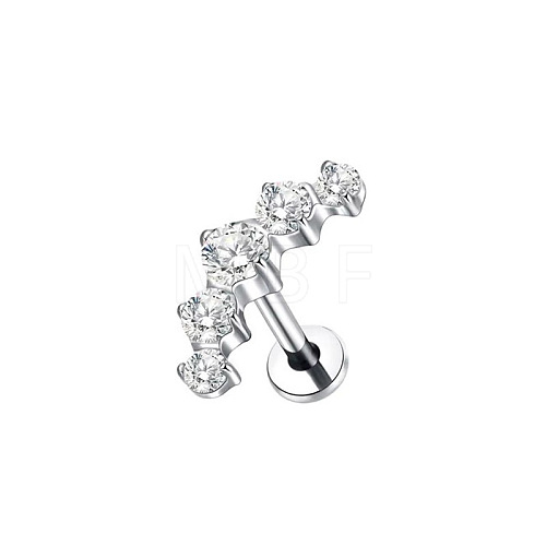 304 Stainless Steel Cubic Zirconia Cartilage Earrings WGBE79F-13-1