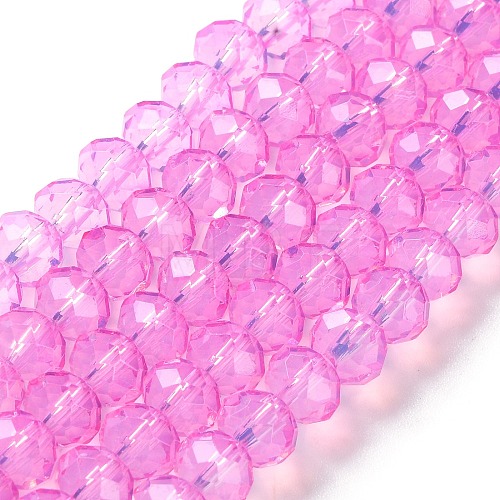 Baking Painted Transparent Glass Beads Strands DGLA-A034-J8MM-D05-1