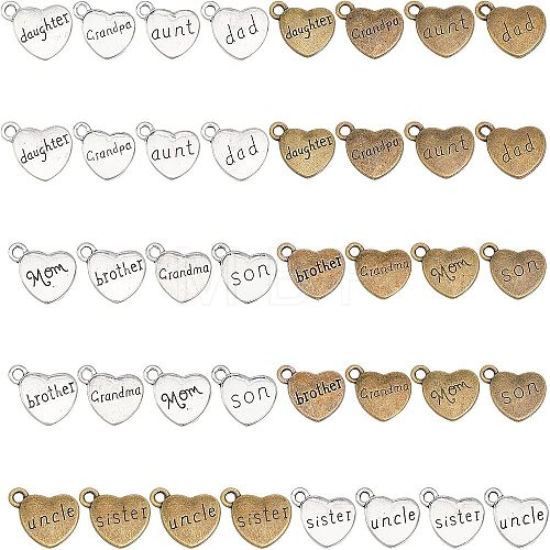 40Pcs 20 Style Family Theme Tibetan Style Alloy Pendants FIND-CA0006-85-1