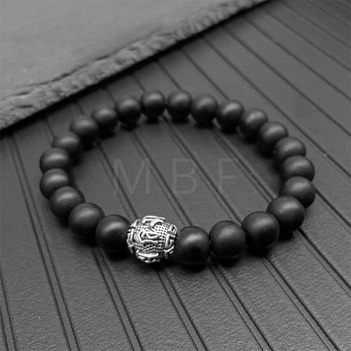 High Beauty Pure Black Bracelet Beaded Lucky Transfer Pixiu Bracelet Simple Style Couple Gift to the Small Market YP1688-1-1