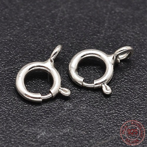 925 Sterling Silver Spring Ring Clasps STER-F014-06H-1