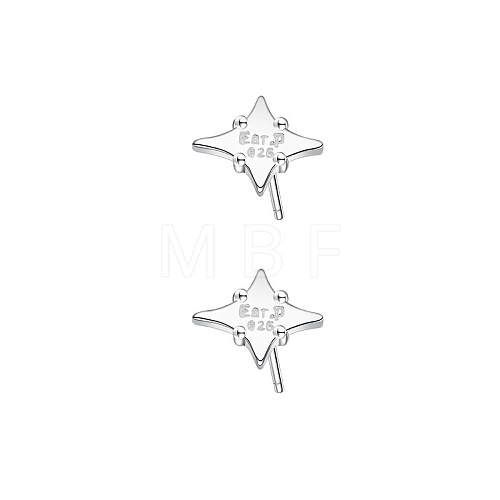 S925 sterling silver four-pointed star earrings AW5545-1