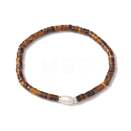 Natural Tiger Eye and Pearl Beads Btacelets BJEW-JB10681-03-1