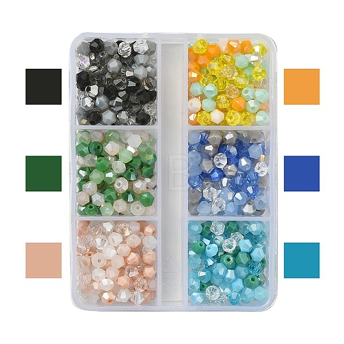 6 Strands 6 Colors Electroplate Glass Beads Strands EGLA-YW0003-06-1