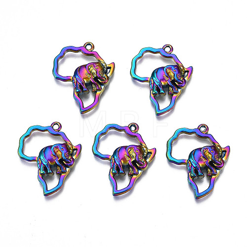 Rack Plating Rainbow Color Alloy Pendants PALLOY-S180-307-1