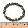 Round Natural Tiger Eye Stretch Bracelets BJEW-G072-14-4