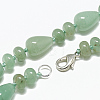 Natural Green Aventurine Beaded Necklaces NJEW-S389-17-2