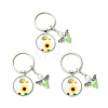 3Pcs Glass Pearl & Resin & Alloy Glass Keychains KEYC-YW00227-08-1