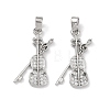 Brass Micro Pave Clear Cubic Zirconia Pendants CU-L277-09P-1