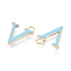Rack Plating Alloy Enamel Pendants ENAM-T024-53V-G-2