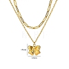 304 Stainless Steel Bowknot Pendant Necklaces NJEW-L182-001G-07-1
