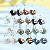 Natural & Synthetic Gemstone & 304 Stainless Steel Hoop Earrings for Women EJEW-G475-05P-1