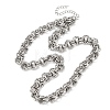 8MM 304 Stainless Steel Textured Double Rolo Chain Necklaces for Women NJEW-G194-05P-01-4