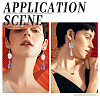   6Sets 6 Style Glass with Tassel Dangle Earrings EJEW-PH0001-10-5