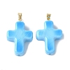 Handmade Lampwork with Brass Pendants LAMP-I030-01G-05-1
