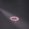 Synthetic Watermelon Stone Glass Stretchy Finger Rings FS-WG01730-47-1