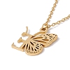 Initial Letter with Butterfly Pendant Necklace LS-NJEW-C026-01G-E-3