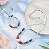 Natural & Synthetic Mixed Gemstone Round Beaded Necklace & Braided Bead Bracelet SJEW-AR0001-01-3