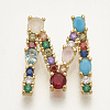 Brass Micro Pave Cubic Zirconia Pendants ZIRC-S061-64M-1