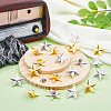 SUPERFINDINGS 20Pcs 2 Colors Alloy Star Brooches JEWB-FH0001-42-5