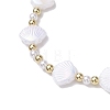 4Pcs 4 Colors Shell Shape Plastic Stretch Bracelets BJEW-JB10342-4