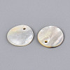 Natural Seashell Disc Charms SSHEL-N041-05-2