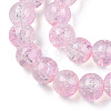 Transparent Crackle Baking Painted Glass Beads Strands DGLA-T003-01C-14-3