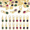 20Pcs 4 Colors Brass Cubic Zirconia Charms KK-TA0009-13C-1
