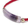 Natural Gemstone Rectangle Braided Bead Bracelet BJEW-JB08980-5