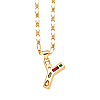 Brass Pave Colorful Cubic Zirconia Initial Pendant Necklaces FS-WG26597-25-1