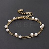 Round Plastic Imitation Pearl Beads Multi-strand Bracelets BJEW-E054-03G-2
