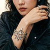 Alloy Hollow Cuff Bangles for Women WG2682B-02-2