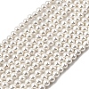 Electroplated Shell Pearl Beads Strands X-BSHE-K017-4mm-1