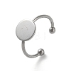 Non-Tarnish Adjustable 304 Stainless Steel Finger Rings Components STAS-K278-04C-P-1